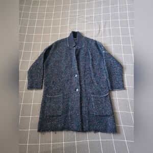 Repeat Tweed Knit Alpaca Wool Sweater Coat
